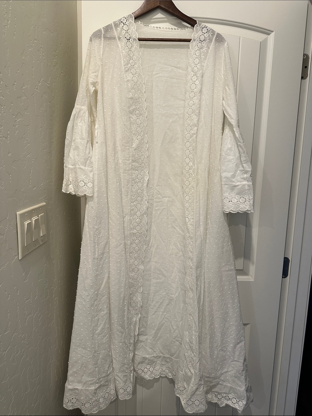 White Lace Trim Long Women’s Dress